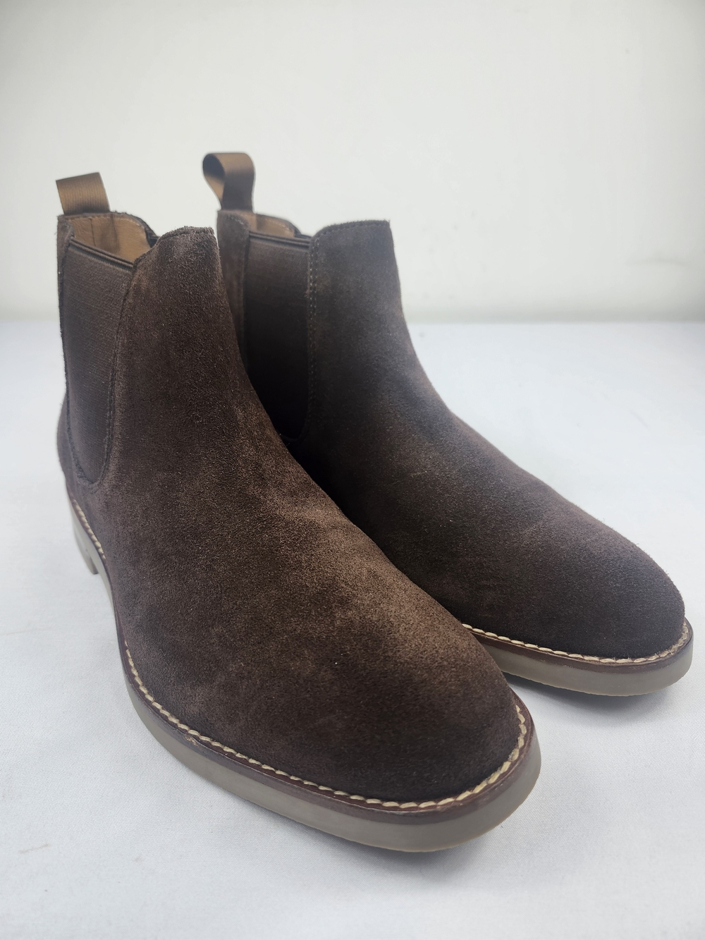 J. Crew Mens 8 M Dark Brown Suede Leather Chukka Pull On Boots NEW